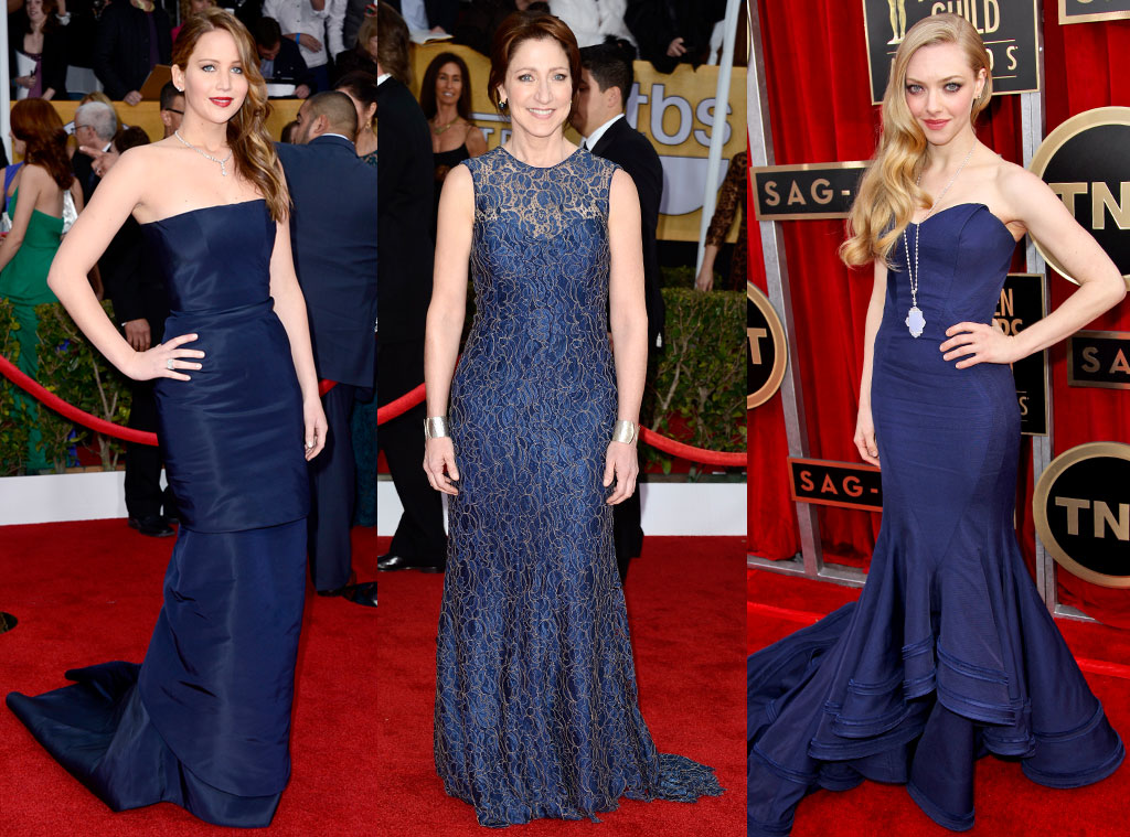 SAG Blue Dress Trend, Jennifer Lawrence, Amanda Seyfried, Edie Falco SAG Blue Dress Trend, Jennifer Lawrence, Amanda Seyfried, Edie Falco